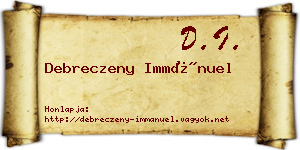 Debreczeny Immánuel névjegykártya